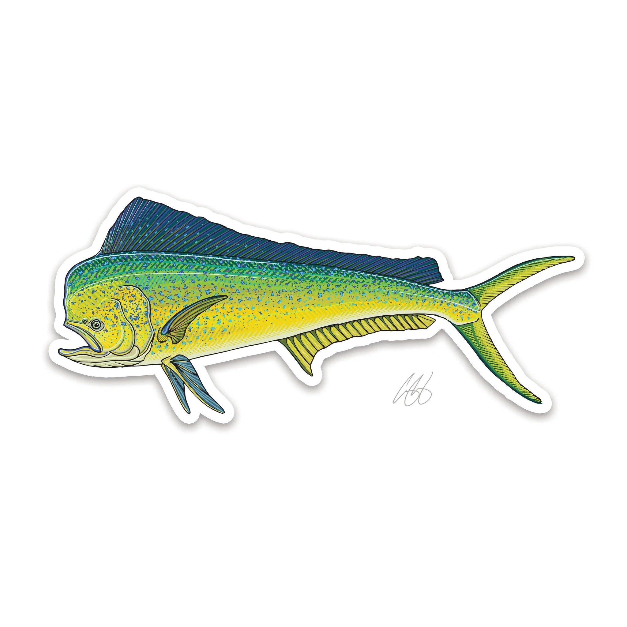 Fishing rod padded pouch-Underwood Mahi Mahi Sticker