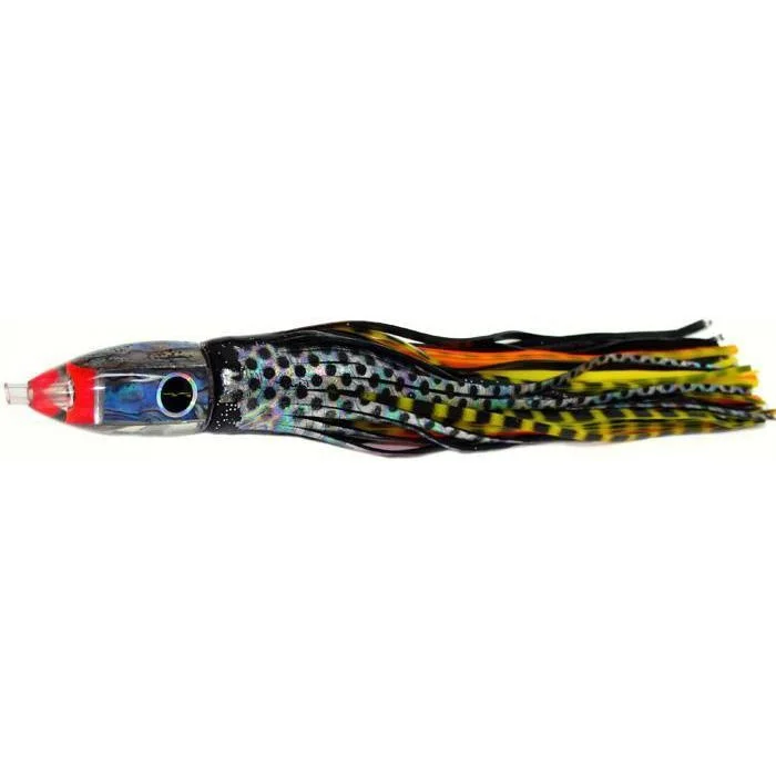 Fishing tackle durable case-Black Bart Tuna XXX Light Tackle Lure - Black Dot/Yellow Tiger