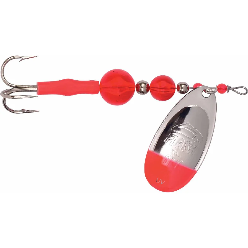 Fishing bait live reach-Yakima Bait Flash Glo Casting Spinner  1/2 Oz  Nickel Red