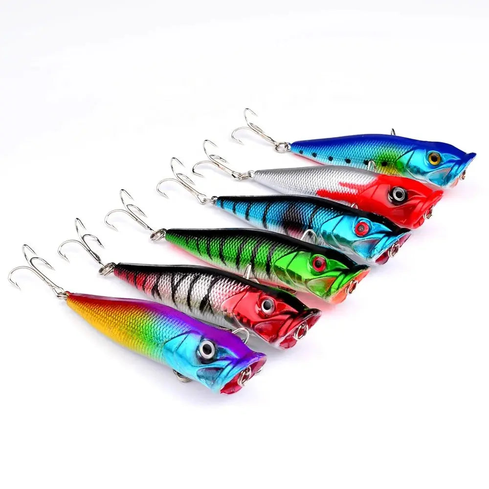 Fishing line spool stability-Lureswholesale® Topwater Fishing Lures Bass Poppers Bass Baits Crankbait Lures Lifelike 3D Eyes Swimbait for Saltwater