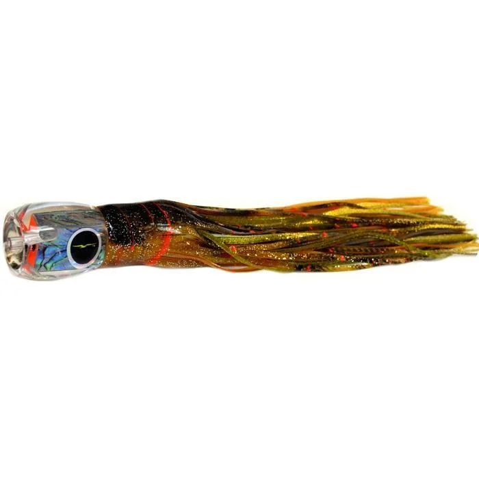 Fishing line thin stability-Black Bart Saint Thomas Prowler Medium Heavy Tackle Lure - Brown Gold Orange/Gold Dot