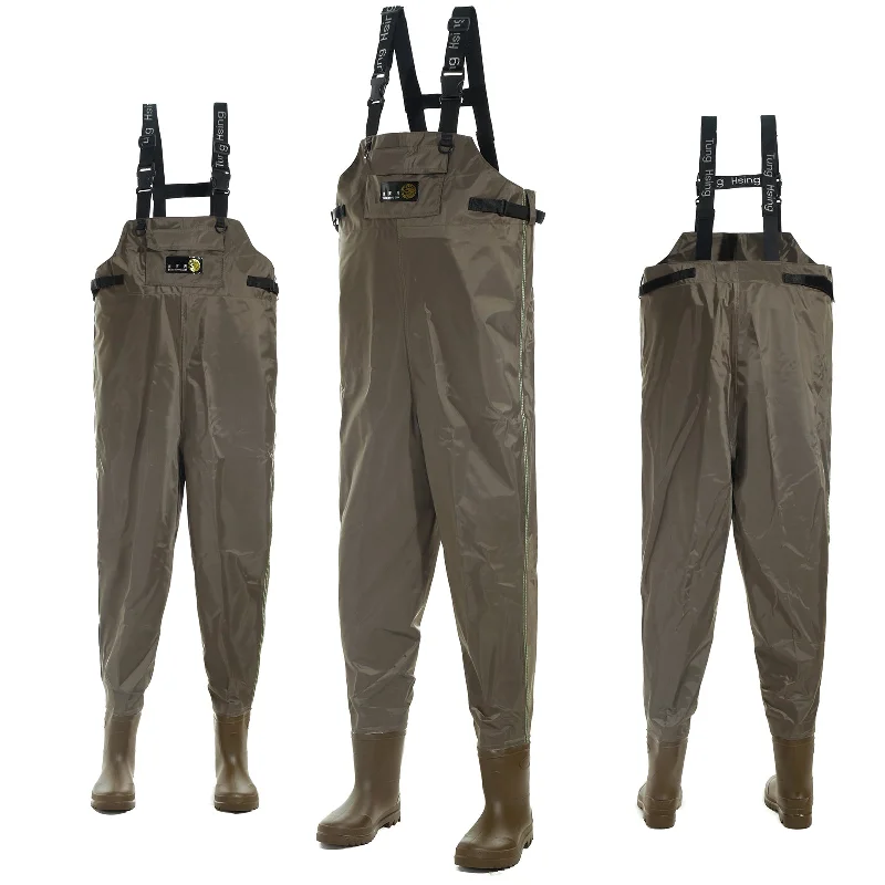 Fishing bait live reach-Breathable Chest Waders 210D Nylon Boot Foot Waders Fishing 41-46# 250N