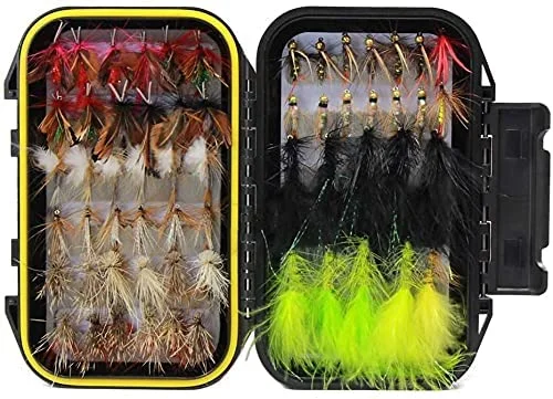 Fishing tackle carry pouch-60 pcs Fly Fishing Flies Assortment Kit