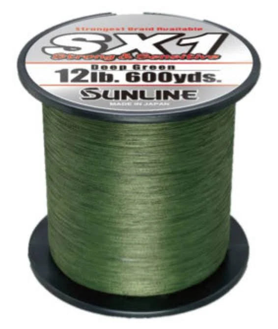 Fishing tackle travel case-Sunline SX1 Braided Line Deep Green- 600yd