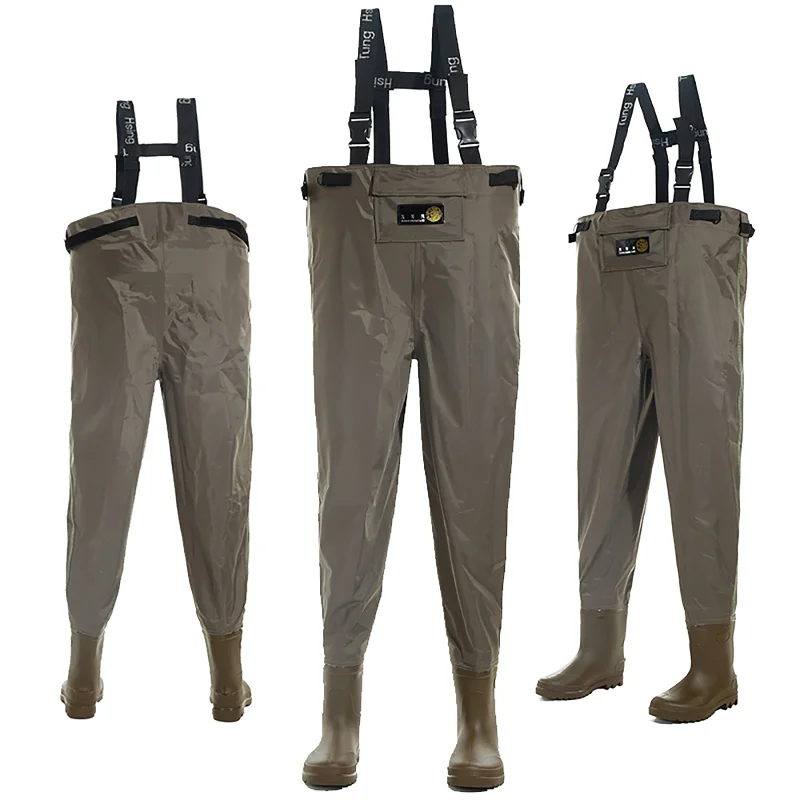 Fishing line knot stability-41-46# Waist High Waders 210D Nylon Stocking Foot Fishing Waders 230N