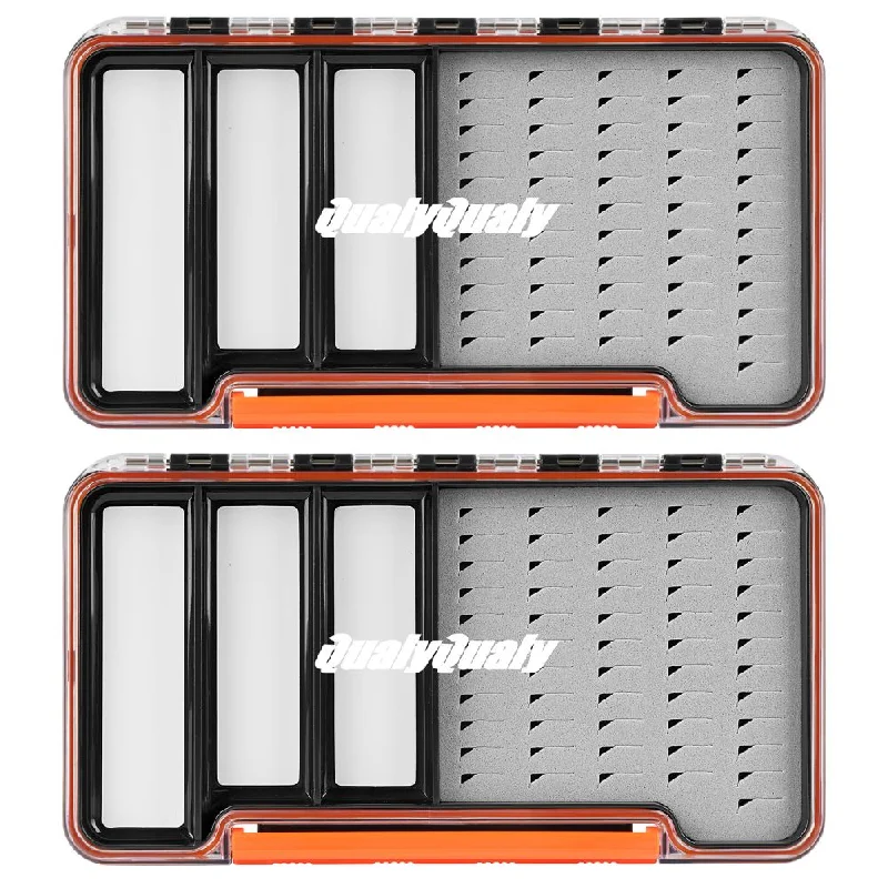 Fishing tackle durable case-THKFISH 2 Pack Magnetic Streamer Fly Fishing Tackle Box