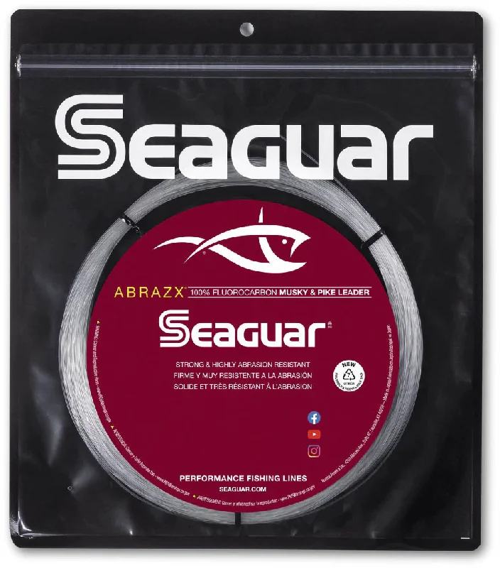 Fishing line smooth reach-Seaguar AbrazX Fluorocarbon Musky/Pike Fishing Leader Coil 25 Yards