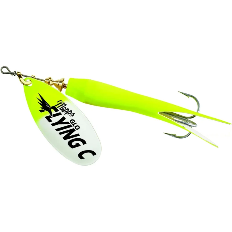 Fishing tackle travel case-Mepps Flying C Spinner | Hot Chartreuse/Glo Chartreuse; 5/8 Oz.