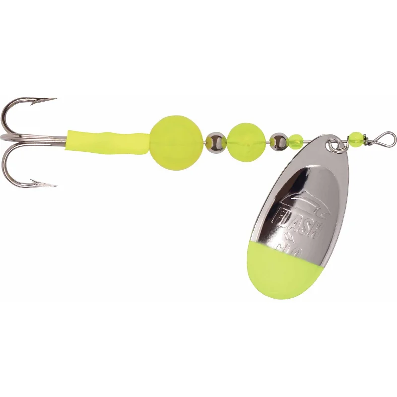 Fishing rod telescopic case-Yakima Bait Flash Glo Casting Spinner  1/2 Oz  Nickel Chartreuse