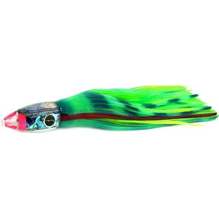 Fishing reel durable grip-Black Bart Tuna XXX Light Tackle Lure - Glow/Green Chartreuse Dot