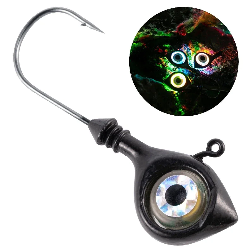 Fishing tackle utility pouch-Dr.Fish 2pcs LED 3D Eyes Fishing Jig Head  1/2oz -1oz