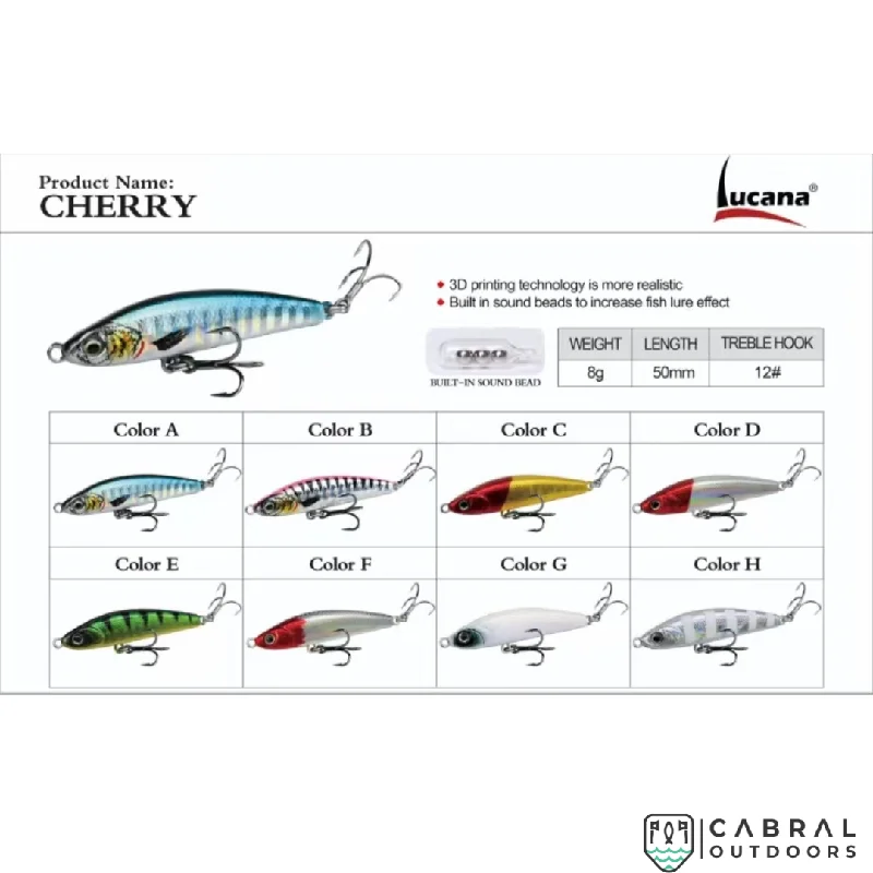 Fishing rod heavy pouch-Lucana Cherry Sinking Pencil Lure | 50mm | 8g