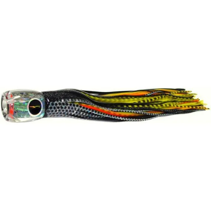 Fishing line knot hold-Black Bart Saint Thomas Prowler Medium Heavy Tackle Lure - Black Dot/Yellow Tiger