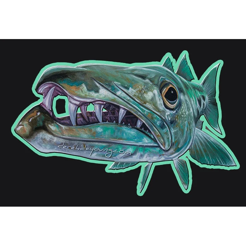 Fishing reel quick strength-DeYoung Barracuda Cutout - Decal