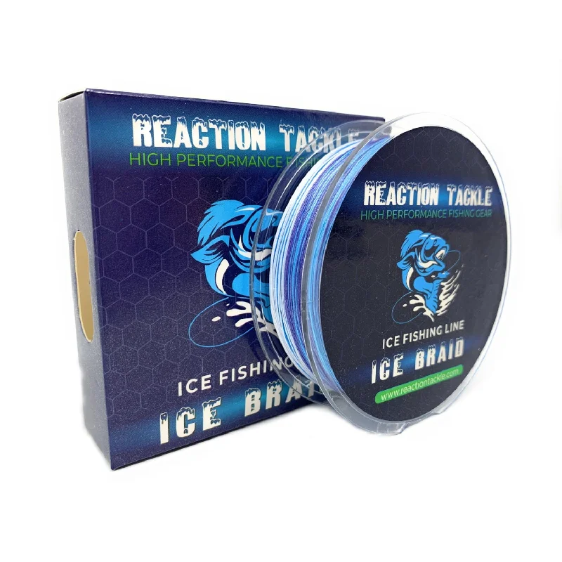 Fishing rod bank case-Reaction Tackle Ice Fishing Braided line - Abrasion Resistant 8 Strand Ice Braid