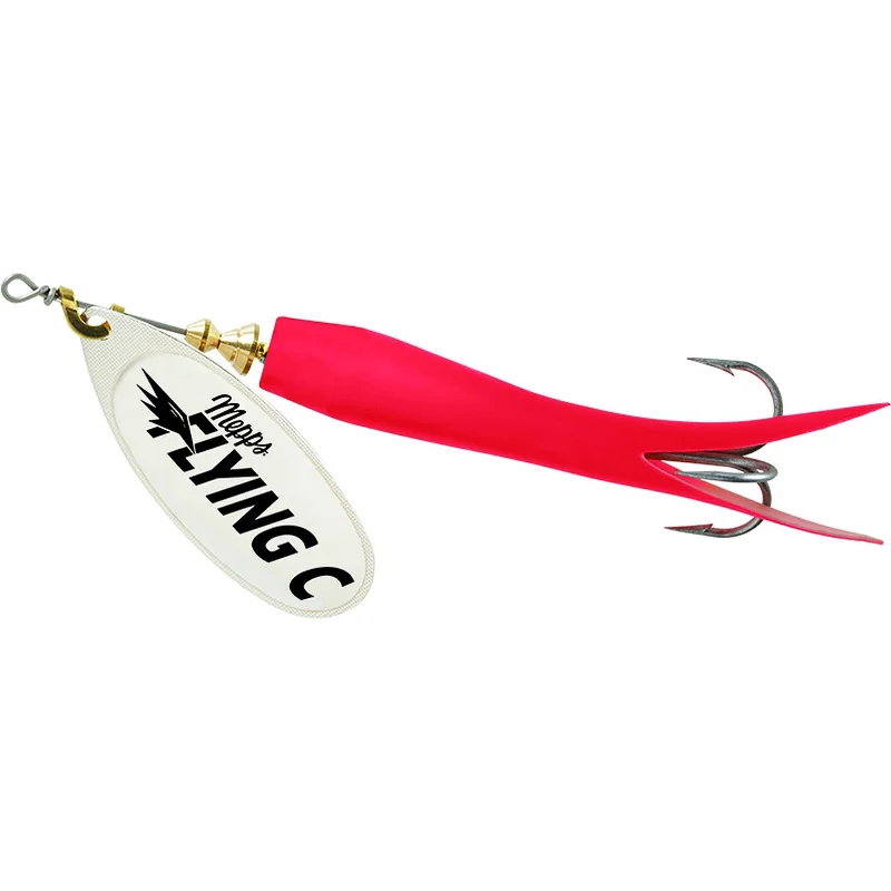 Fishing hook fine grip-Mepps Flying C Spinner | Red/Silver; 5/8 Oz.