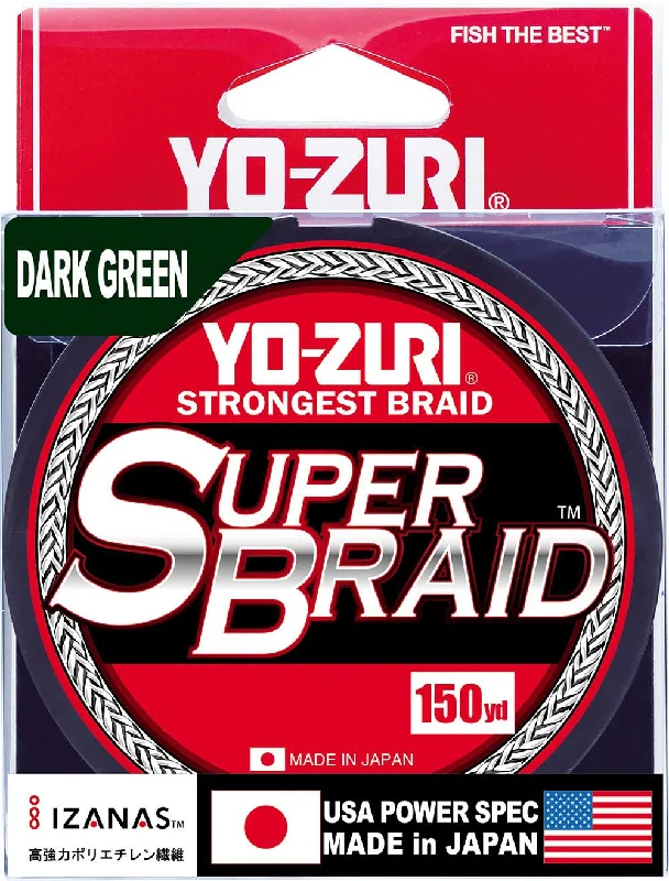 Fishing reel quick strength-Yo-Zuri SuperBraid Dark Green - 150 Yard Spool