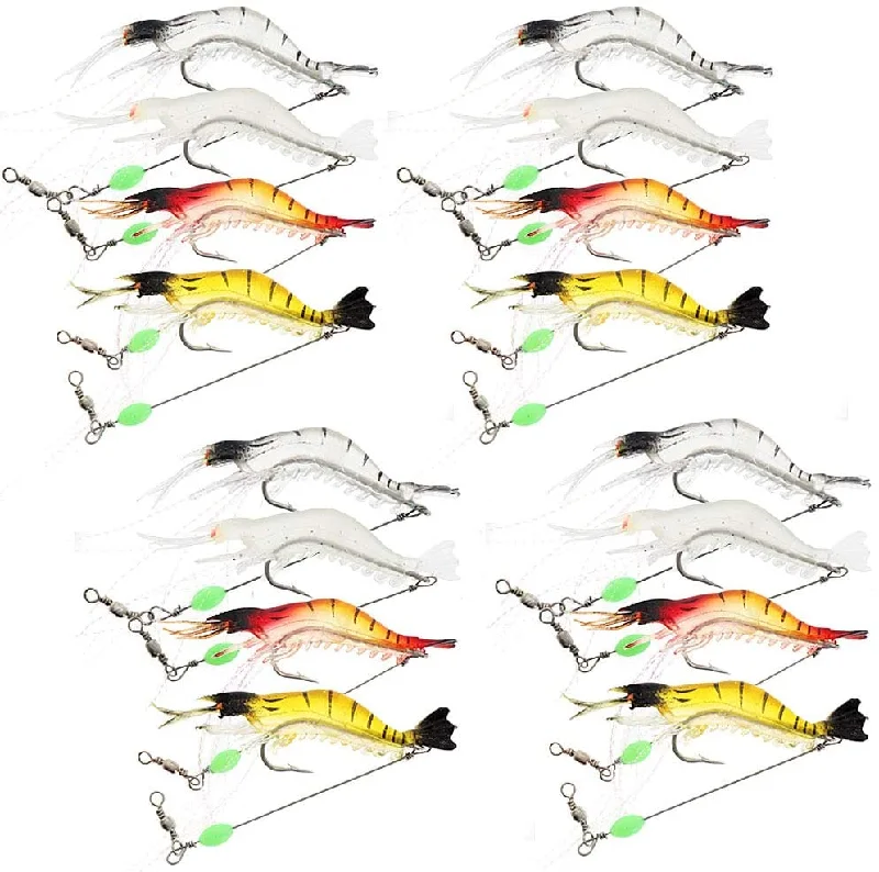 Fishing tackle travel case-16 pcs Fishing Shrimp Soft Plastic Lure