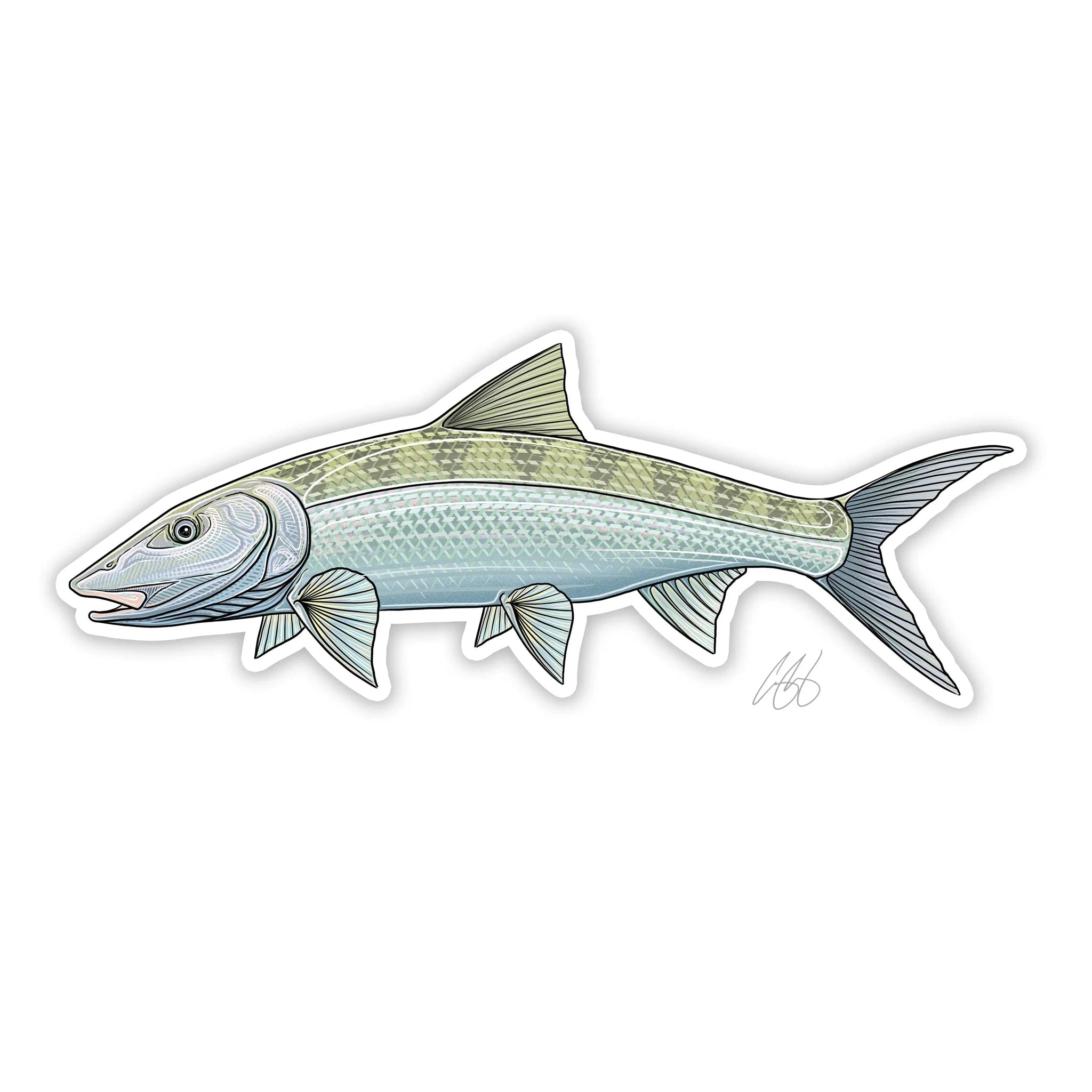 Fishing rod lightweight pouch-Underwood Bonefish Sticker