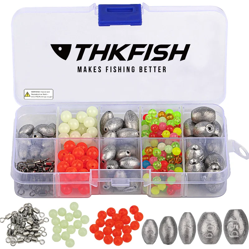 Fishing hook quick reach-THKFISH 339pcs Texas and Carolina Fishing Bullet-Weights