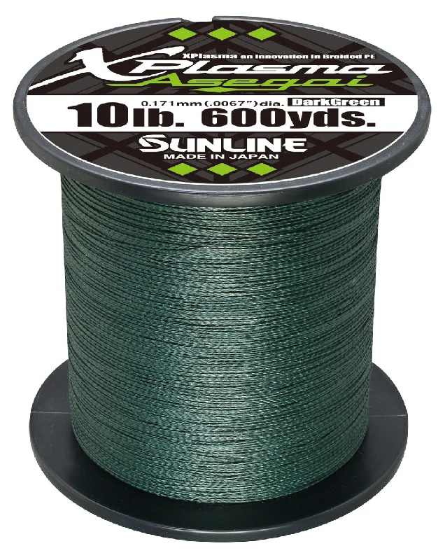 Ice fishing line strength-Sunline Xplasma Asegai Green Braided Line 600 Yards