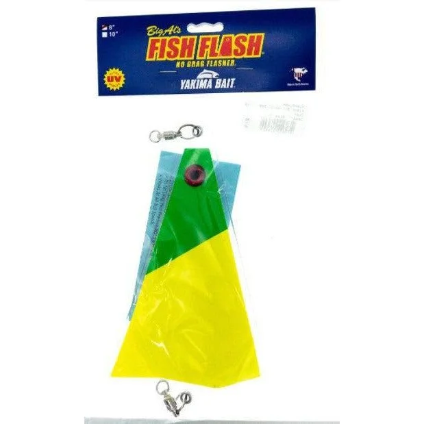 Fishing hook glow balance-Yakima Bait Big Als Medium Fish Flash In-Line Flasher size 8" Vinyl Green/Vinyl Chartreuse Duck