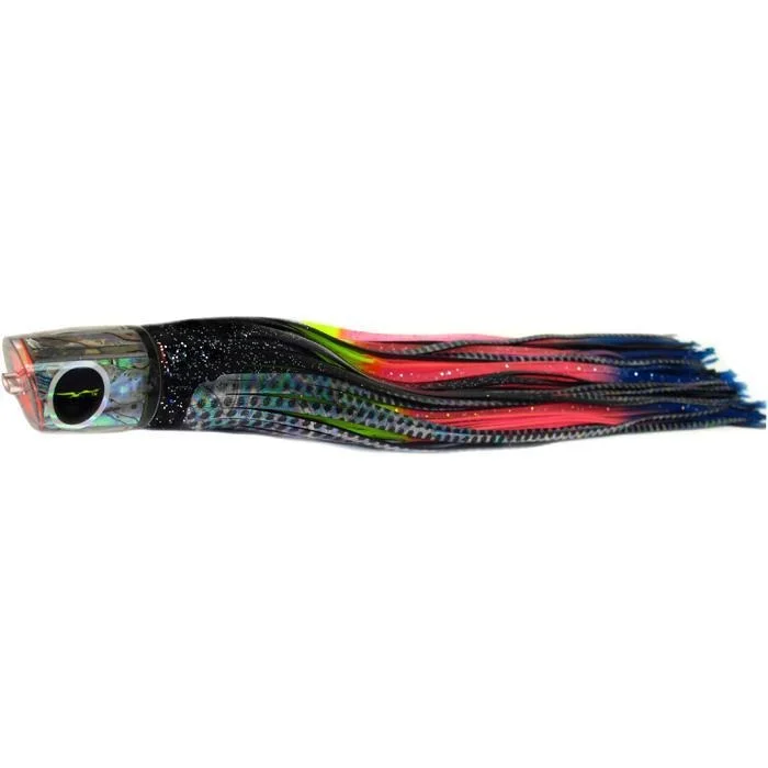 Fishing line cast strength-Black Bart RPP Medium Heavy Tackle Lure - Black Dot/Rainbow