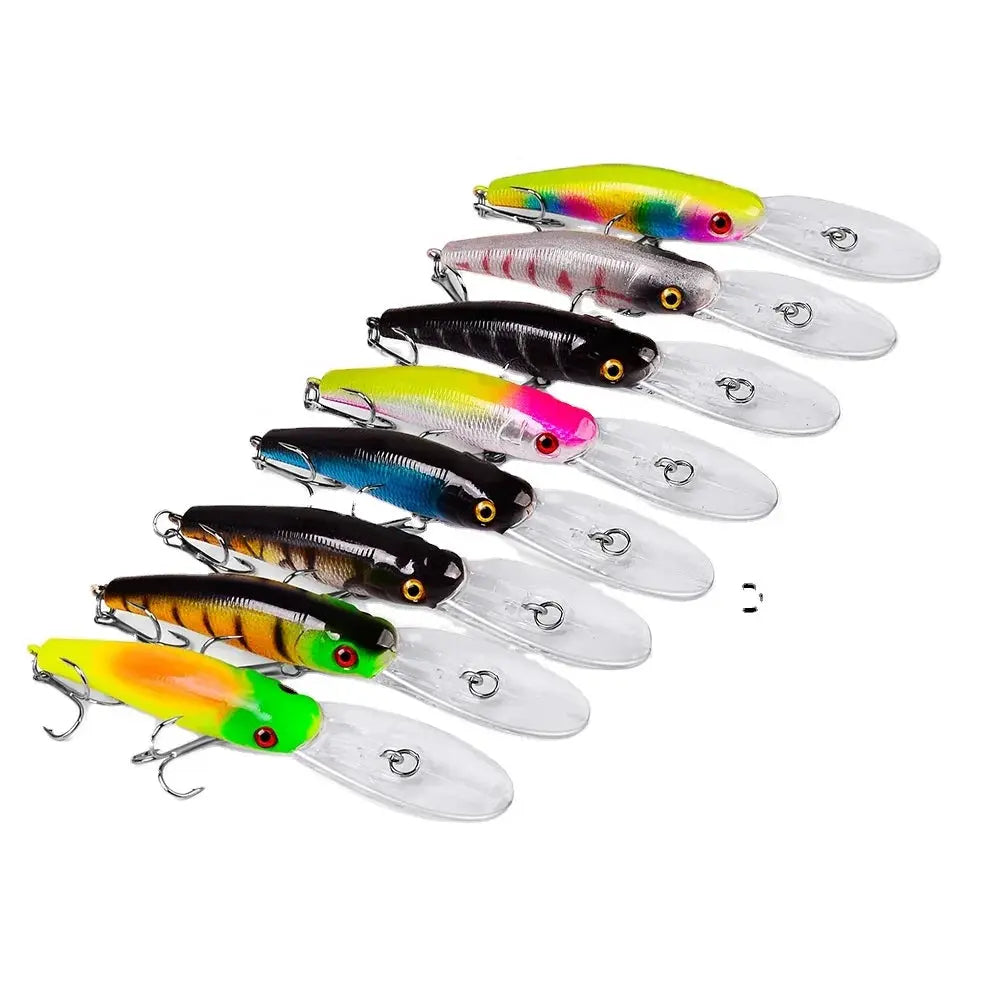 Fishing line cast reach-Lureswholesale® Sinking Minnow Fishing Lure with Treble Hooks 3D Eyes