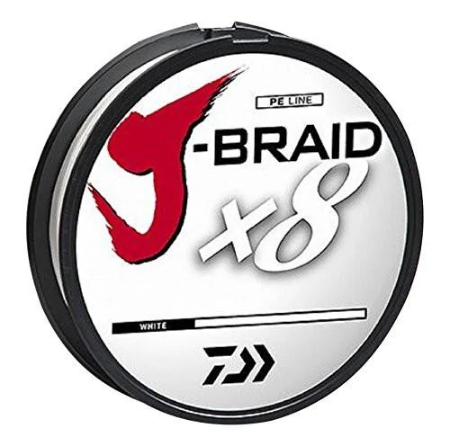 Fishing reel drag strength-Daiwa J-Braid X8 Braided Line 330 Yards White