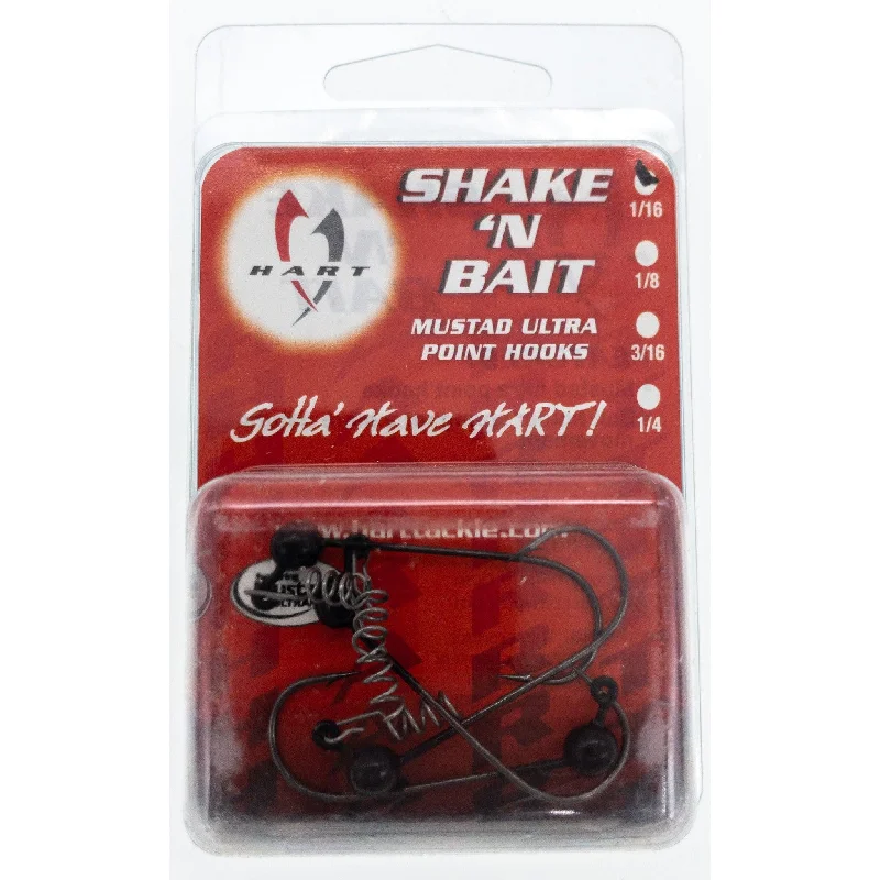 Fishing rod sturdy case-Hart Tackle Shake 'N Bait Spring Bait Keeper Jig 1/16 Black Qty 4