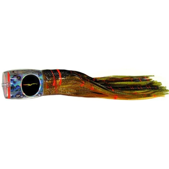 Fishing rod heavy pouch-Black Bart Marlin Candy Medium Heavy Tackle Lure - Brown Gold Orange/Gold Dot