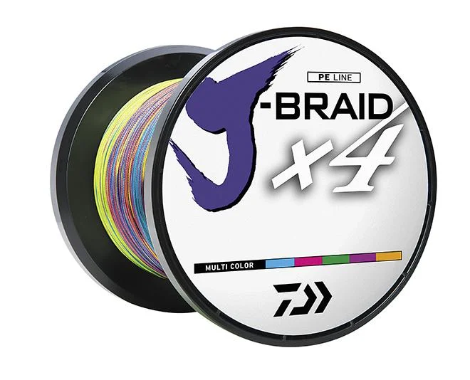 Fishing tackle durable pouch-Daiwa J-Braid x4 Braided Line 330 Yards Multi-Color