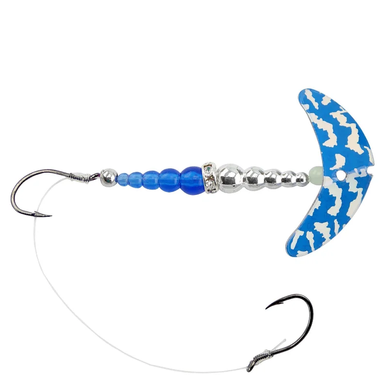 Fishing tackle padded pouch-Mack's Lure Double Whammy Walleye Series Spinner Rig - 1.5" - Chrome/Fluorescent Blue