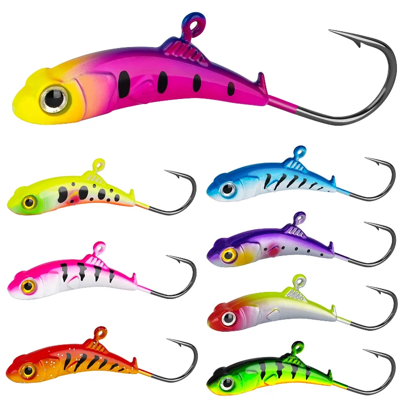 Fishing tackle durable pouch-THKFISH 8PCS Ice Fishing Lures Jigs Heads Hooks Set