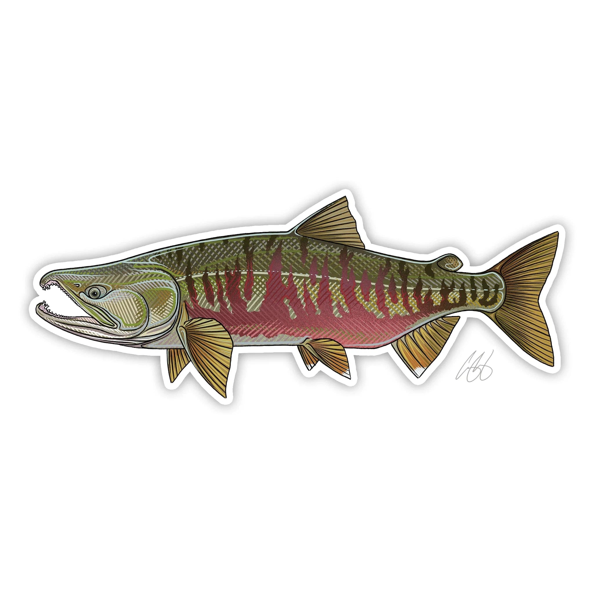 Fishing reel durable strength-Underwood Chum Salmon Sticker