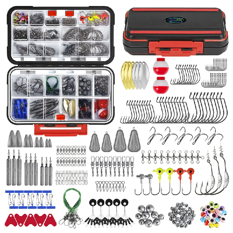 Fishing tackle utility case-THKFISH 248pcs Fishing Accessories Kit with Tackle Box