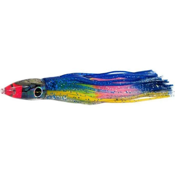 Fishing line cast reach-Black Bart Tuna XXX Light Tackle Lure - Blue Yellow/Rainbow