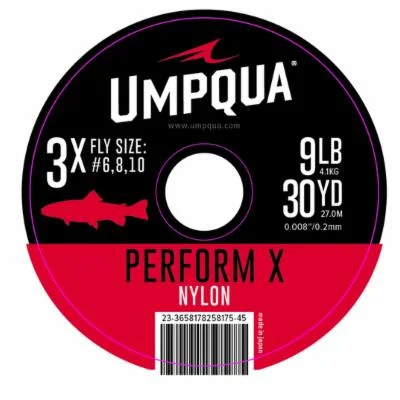 Fishing rod pier pouch-Umpqua Perform X Nylon Trout Tippet - Clear 30yds - 3X